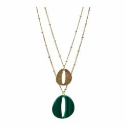 Oliver Bonas Galia Resin & Metal Double Row Necklace