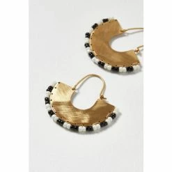 Oliver Bonas Natural Arcadia Semi Circle With Bead Detail Trim Hoop Earrings -Default Template 2 unnamed file 101