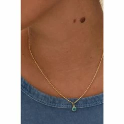 Oliver Bonas Alula Round Blue Chalcedony Drop Gold Plated Pendant Necklace -Default Template 2 unnamed file 1017