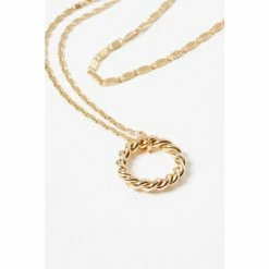 Oliver Bonas Gold Marina Twist Layered Chain Pendant Necklace -Default Template 2 unnamed file 1025