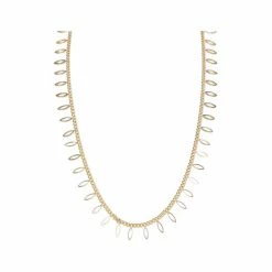 Oliver Bonas Gold Coloured Margot Leaf Motif Chain Necklace