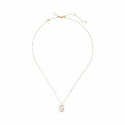 Oliver Bonas Gold Plated Brass Almeta Freshwater Pearl & Bar Necklace