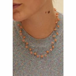 Oliver Bonas Orange Fleur Flower Link Collar Necklace -Default Template 2 unnamed file 1077
