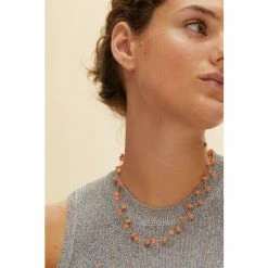 Oliver Bonas Orange Fleur Flower Link Collar Necklace -Default Template 2 unnamed file 1078