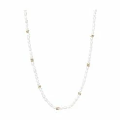 Oliver Bonas Edith Gold Coloured Pearl And Bead Necklace -Default Template 2 unnamed file 1085