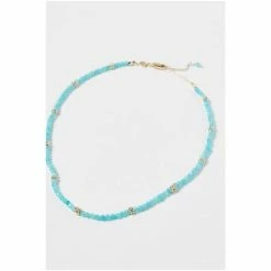 Oliver Bonas Blue Jovie Beaded Nugget Amazonite Gold Plated Necklace -Default Template 2 unnamed file 1091