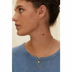 Oliver Bonas Savannah Triple Row Shapes Gold Plated Brass Layered Necklace -Default Template 2 unnamed file 1129