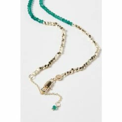 Oliver Bonas Green Geila Beaded Jade Gold Plated Necklace -Default Template 2 unnamed file 1141
