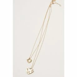 Oliver Bonas Gold Zada Hammered Heart Double Row Layered Necklace -Default Template 2 unnamed file 1147