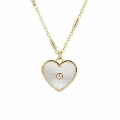 Oliver Bonas Gold Tone Kairi Engraved Mother Of Pearl Heart Drop Pendant -Default Template 2 unnamed file 1152