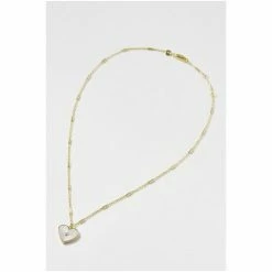 Oliver Bonas Gold Tone Kairi Engraved Mother Of Pearl Heart Drop Pendant -Default Template 2 unnamed file 1154