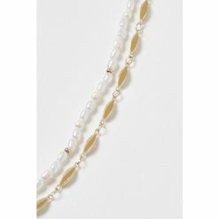 Oliver Bonas Natural Bondi Pearl Chain Double Row Chain Necklace -Default Template 2 unnamed file 1158