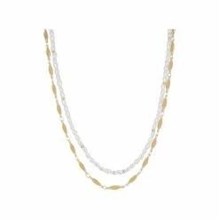 Oliver Bonas Natural Bondi Pearl Chain Double Row Chain Necklace -Default Template 2 unnamed file 1162