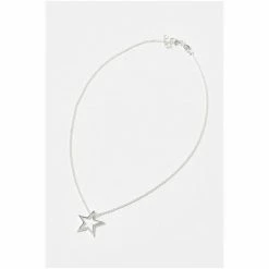 Oliver Bonas Silver Tone Star Outline Gem And Chain Necklace -Default Template 2 unnamed file 1174