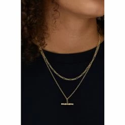 Oliver Bonas Womens Gold Plated Brass Iustus Double Row T Bar Bamboo Pendant Necklace -Default Template 2 unnamed file 1185