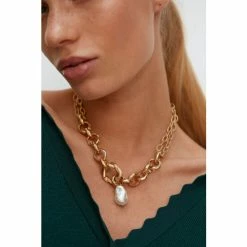 Oliver Bonas Natural Kali Faux Pearl Drop Chunky Chain Necklace -Default Template 2 unnamed file 1199