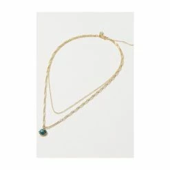 Oliver Bonas Darcy Stone Drop Double Row Gold Plated Layered Necklace -Default Template 2 unnamed file 1205