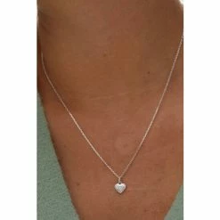 Oliver Bonas Silver Tone Luminita Mother Of Pearl Inlay Heart Mini Pendant Necklace -Default Template 2 unnamed file 1211