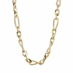 Oliver Bonas Evelyn Textured & Twisted Links Chunky Gold Tone Chain Necklace -Default Template 2 unnamed file 1222