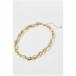 Oliver Bonas Evelyn Textured & Twisted Links Chunky Gold Tone Chain Necklace -Default Template 2 unnamed file 1224