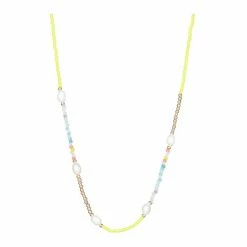 Oliver Bonas Yellow Skyla Seed Bead And Pearl Drop Necklace -Default Template 2 unnamed file 1234
