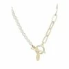 Oliver Bonas Womens White Odina Half Chain & Pearl Fob Clasp Gold Plated Brass Collar Necklace -Default Template 2 unnamed file 1252