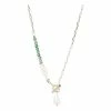 Oliver Bonas Green Dara Gold Plated Aventurine Detail Chain And Pearl Drop Necklace -Default Template 2 unnamed file 1267