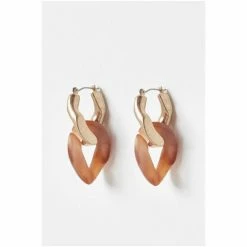 Oliver Bonas Natural Kai Internlinked Matte Resin Hoop Earrings -Default Template 2 unnamed file 127