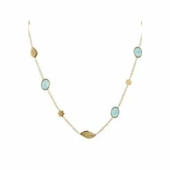 Oliver Bonas Green Treasure Flower Leaf And Stone Detail Collar Necklace -Default Template 2 unnamed file 1284