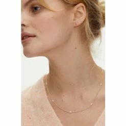 Oliver Bonas White Mila Pearl Detail Gold Plated Chain Necklace -Default Template 2 unnamed file 1289