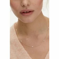 Oliver Bonas White Mila Pearl Detail Gold Plated Chain Necklace -Default Template 2 unnamed file 1290