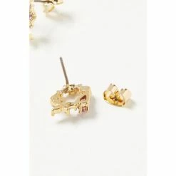 Oliver Bonas Pink Lyra Flowers & Stone Cluster Stud Earrings -Default Template 2 unnamed file 13