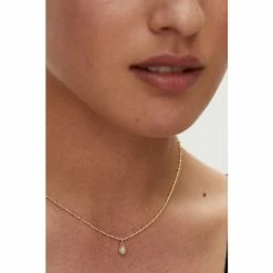 Oliver Bonas Alula Round Pearl Drop Gold Plated Pendant Necklace -Default Template 2 unnamed file 1300