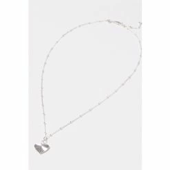 Oliver Bonas Silver Plated Grazia Machine Engraved Heart Charm Necklace