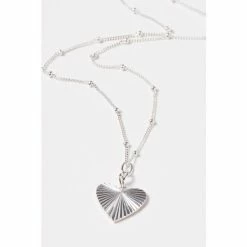 Oliver Bonas Silver Plated Grazia Machine Engraved Heart Charm Necklace -Default Template 2 unnamed file 1305