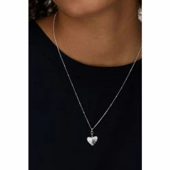 Oliver Bonas Silver Plated Grazia Machine Engraved Heart Charm Necklace -Default Template 2 unnamed file 1307
