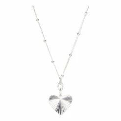 Oliver Bonas Silver Plated Grazia Machine Engraved Heart Charm Necklace -Default Template 2 unnamed file 1308