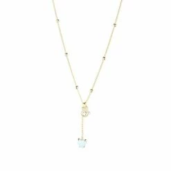 Oliver Bonas Blue Ula Flower Pearl & Heart Gold Plated Chain Necklace -Default Template 2 unnamed file 1313