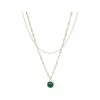 Oliver Bonas Green Darcey Stone Drop Double Row Gold Plate Necklace -Default Template 2 unnamed file 1321