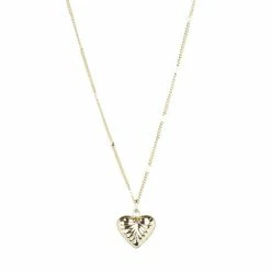 Oliver Bonas Oceania Heart Charm Gold Plated Chain Necklace