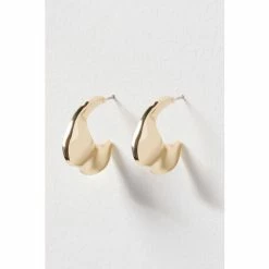 Oliver Bonas Gold Coloured Marci Shiny Wavy Metal Hoop Earrings -Default Template 2 unnamed file 135