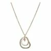 Oliver Bonas Cassandra Pink Organic Loop And Pearl Gold Plated Pendant Necklace