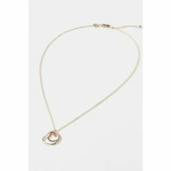 Oliver Bonas Cassandra Pink Organic Loop And Pearl Gold Plated Pendant Necklace -Default Template 2 unnamed file 1358