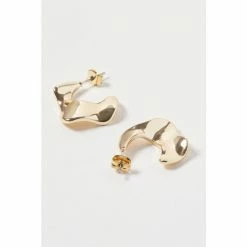Oliver Bonas Gold Coloured Marci Shiny Wavy Metal Hoop Earrings -Default Template 2 unnamed file 136