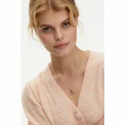 Oliver Bonas Cassandra Pink Organic Loop And Pearl Gold Plated Pendant Necklace -Default Template 2 unnamed file 1361