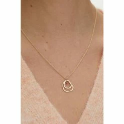 Oliver Bonas Cassandra Pink Organic Loop And Pearl Gold Plated Pendant Necklace -Default Template 2 unnamed file 1362