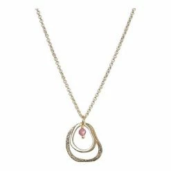Oliver Bonas Cassandra Pink Organic Loop And Pearl Gold Plated Pendant Necklace -Default Template 2 unnamed file 1363