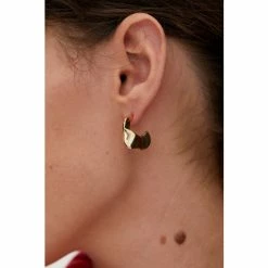 Oliver Bonas Gold Coloured Marci Shiny Wavy Metal Hoop Earrings -Default Template 2 unnamed file 137