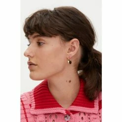 Oliver Bonas Gold Coloured Marci Shiny Wavy Metal Hoop Earrings -Default Template 2 unnamed file 138