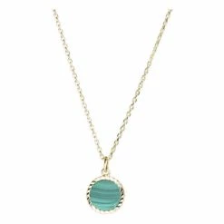 Oliver Bonas Darby Disc & Green Stone Inlay Gold Plated Necklace -Default Template 2 unnamed file 1386